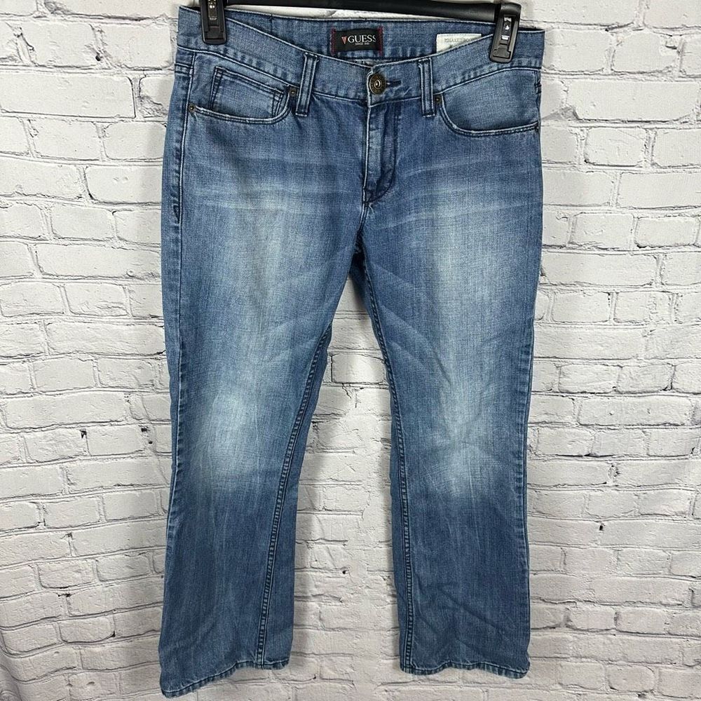 Guess Mens Jeans Marcus Fit Relaxed Boot Bootcut Medium Wash Blue Denim 32 x 30